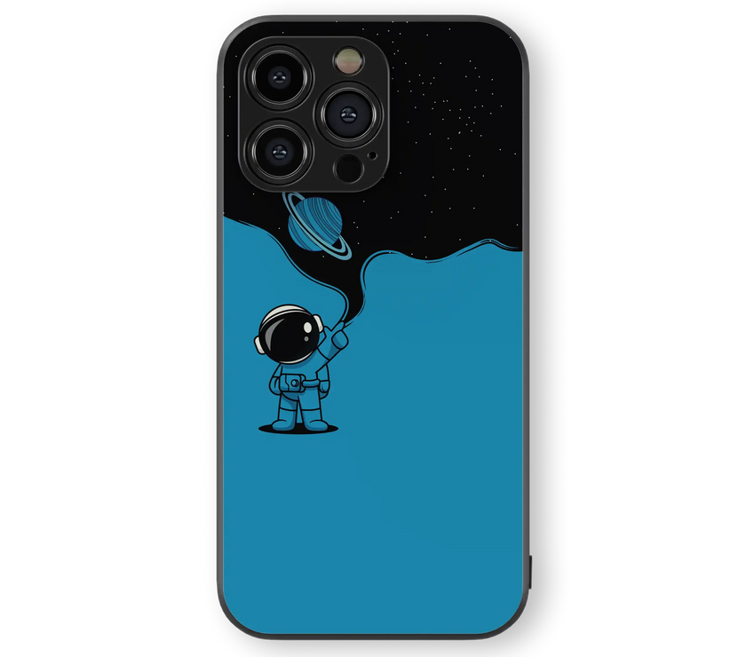 Astronaut in Space Glass Mobile Cover | Cosmic Explorer Series | Premium Glass Back Case