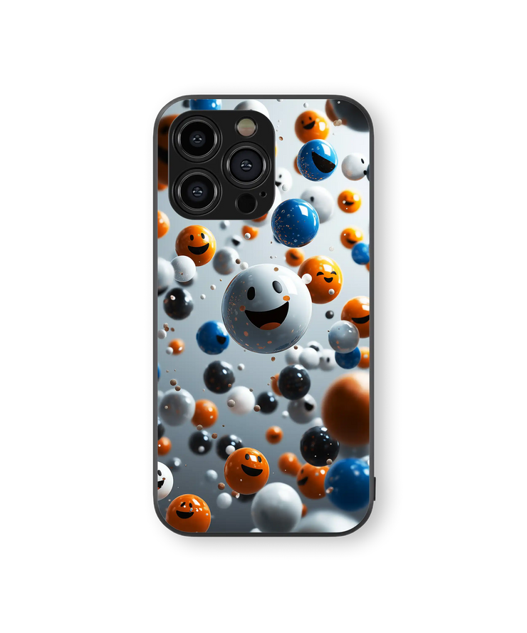Cute Cosmic Smiles Premium Glass Mobile Cover