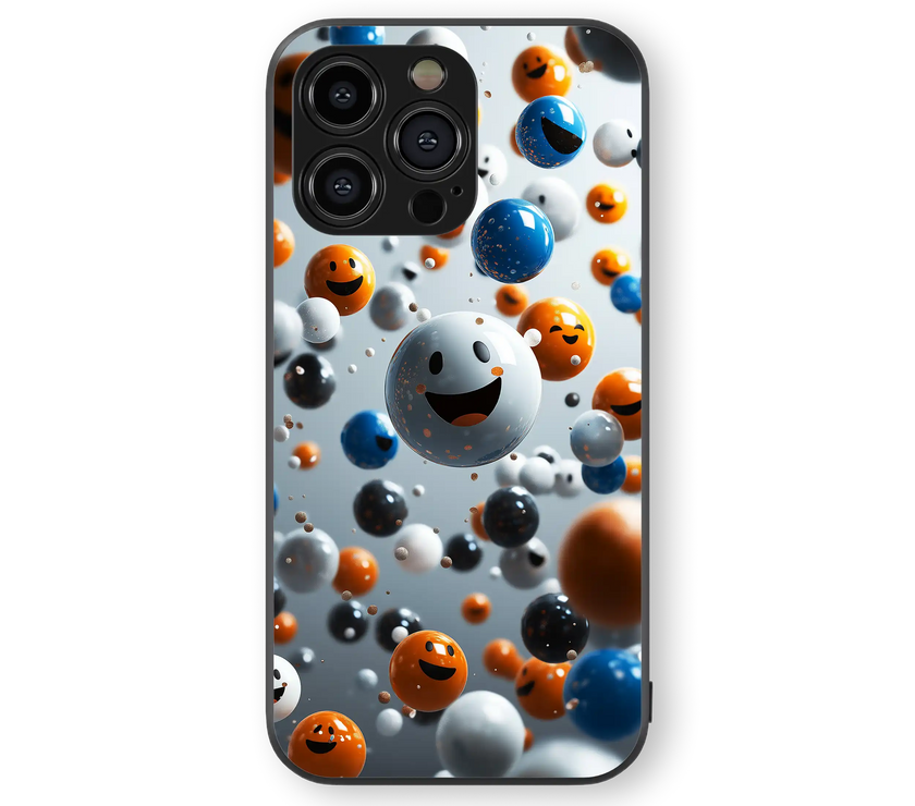 Cute Cosmic Smiles Premium Glass Mobile Cover
