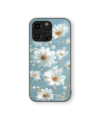 Elegant Floral Glass Mobile Cover | Daisy Delight Series | Premium Glass Back Case