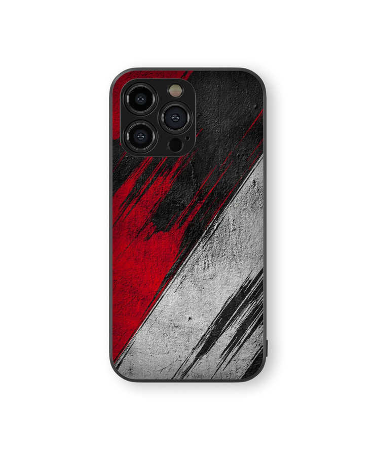 Abstract Art Red and Black Glass Mobile Cover | Modern Artistic Series | Premium Glass Back Case