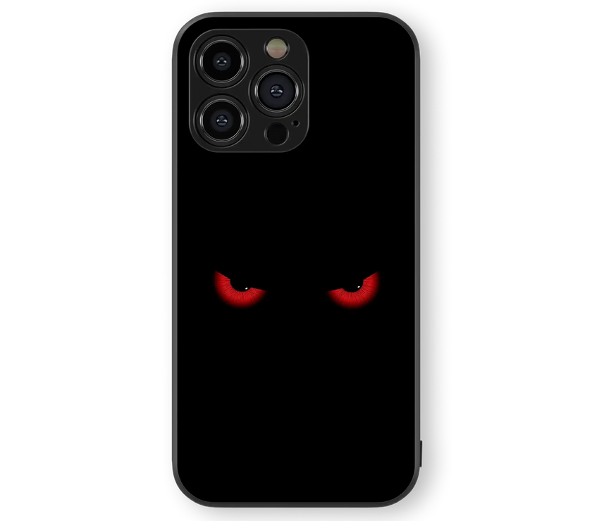 Mysterious Eyes Glass Mobile Cover | Eerie Glow Series | Premium Glass Back Case