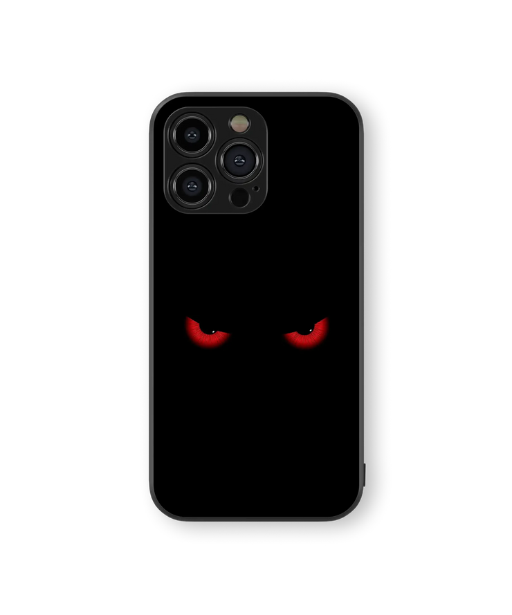 Mysterious Eyes Glass Mobile Cover | Eerie Glow Series | Premium Glass Back Case