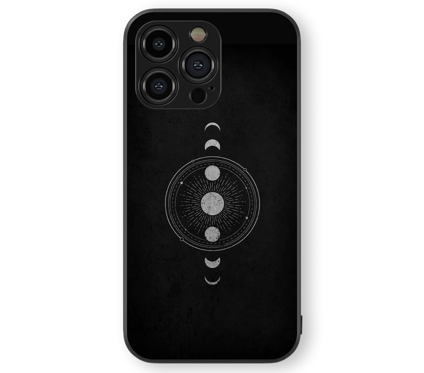 Mystical Celestial Moon Glass Mobile Cover | Lunar Series | Premium Glass Back Case