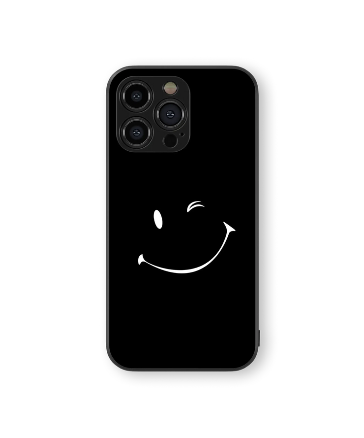 Smiley Face Glass Mobile Cover | Minimalist Series | Premium Glass Back Case