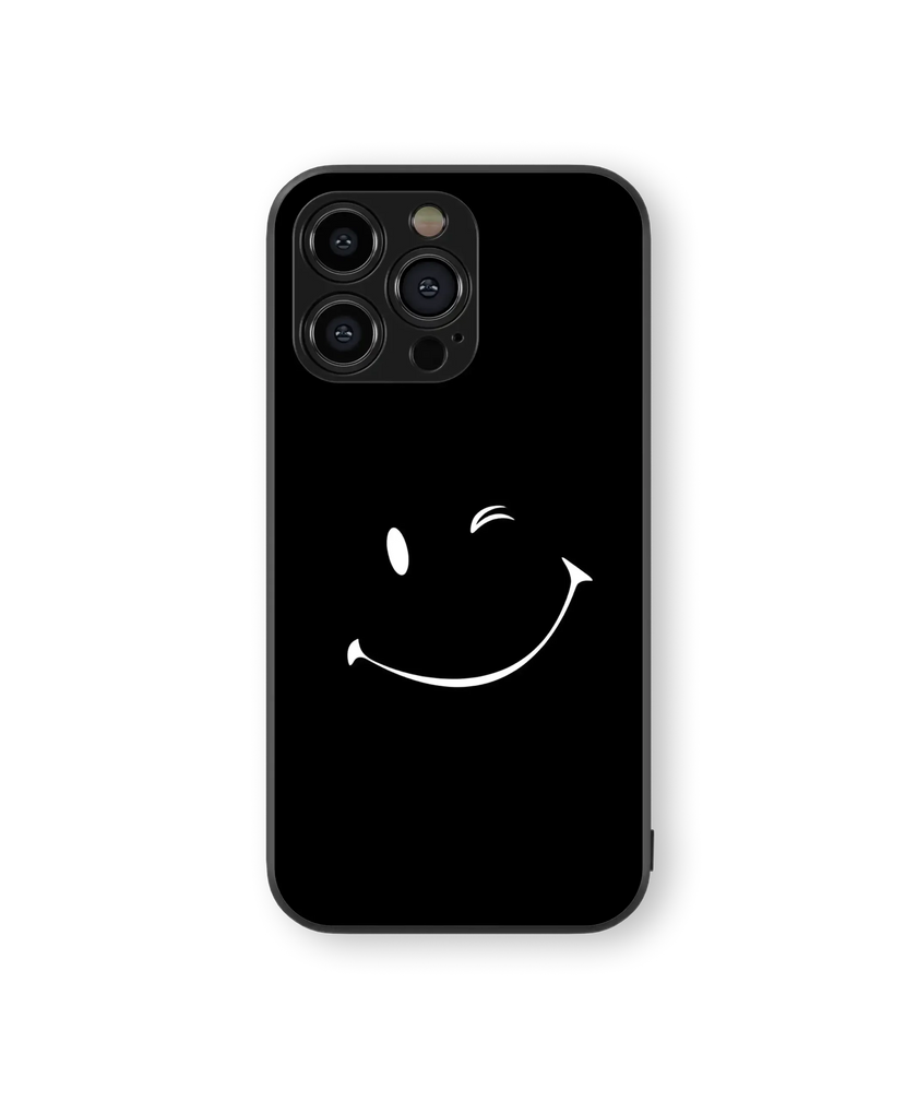 Smiley Face Glass Mobile Cover | Minimalist Series | Premium Glass Back Case