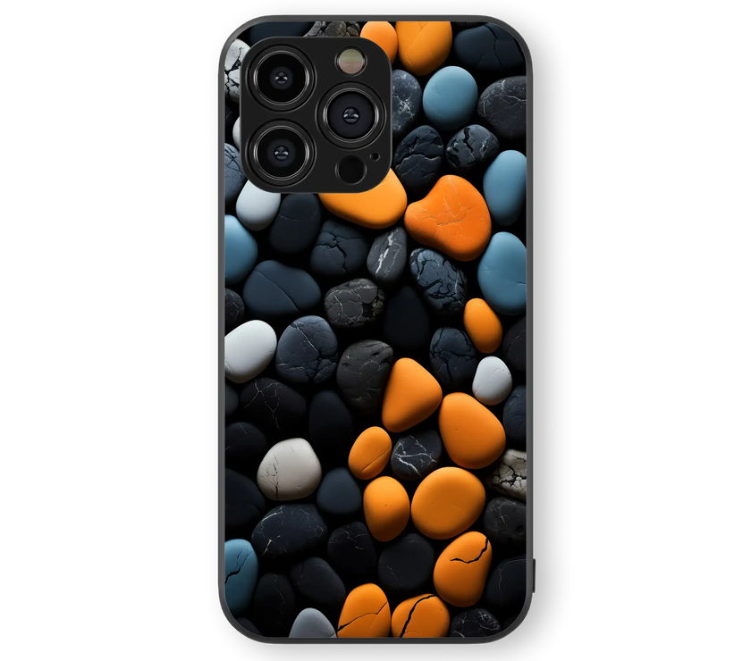Pebble Array Glass Mobile Cover | Nature-Inspired Color Pop Series | Premium Glass Back Case