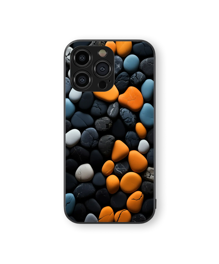 Pebble Array Glass Mobile Cover | Nature-Inspired Color Pop Series | Premium Glass Back Case