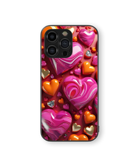 Love Hearts Glass Mobile Cover | Valentine's Special | Premium Glass Back Case