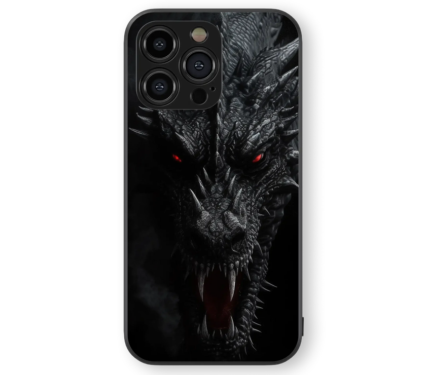 Fierce Dragon Glass Mobile Cover | Shadow Beast Series | Premium Glass Back Case