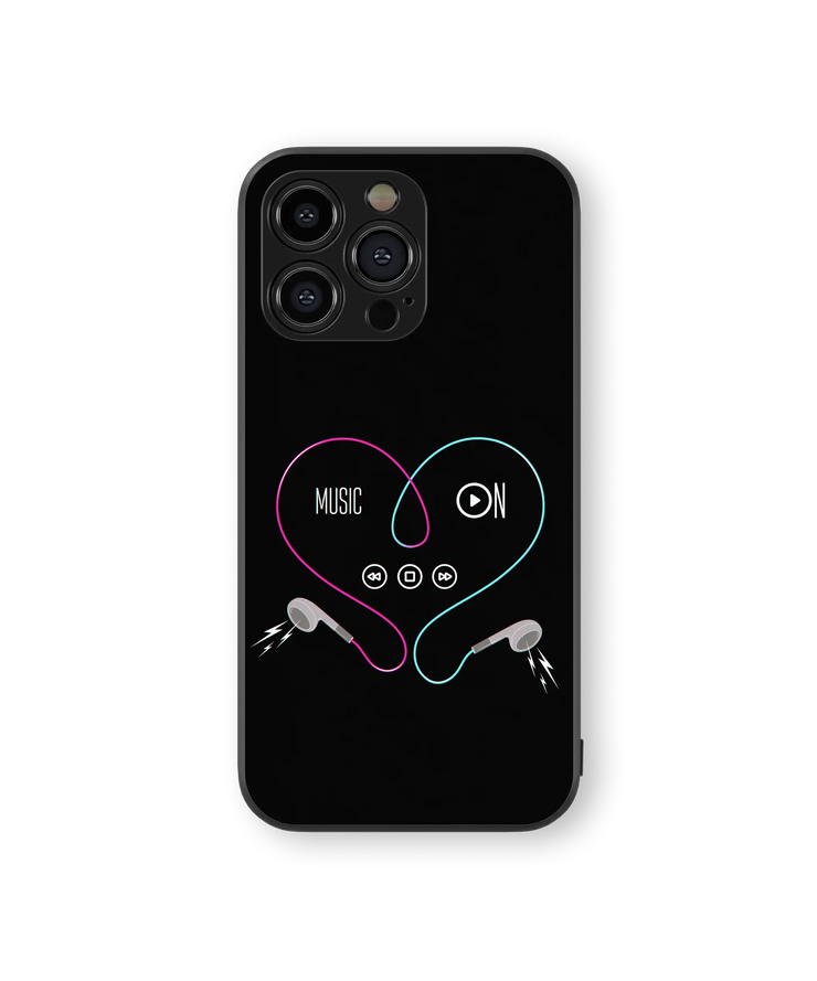 Music Lover Glass Mobile Cover | Neon Glow Series | Premium Glass Back Case