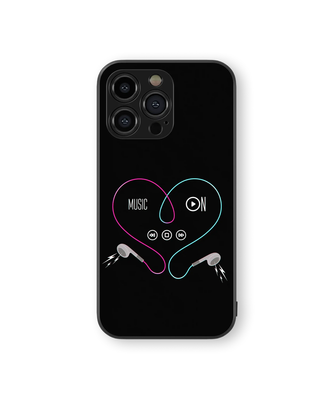 Music Lover Glass Mobile Cover | Neon Glow Series | Premium Glass Back Case
