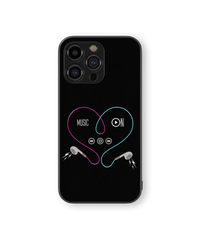 Music Lover Glass Mobile Cover | Neon Glow Series | Premium Glass Back Case