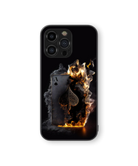 Burning Ace of Spades Glass Mobile Cover | Illusory Art Series | Premium Glass Back Case