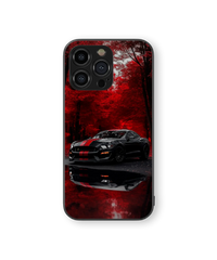 Red Autumn Sports Car Glass Mobile Cover | Racing Series | Premium Glass Back Case
