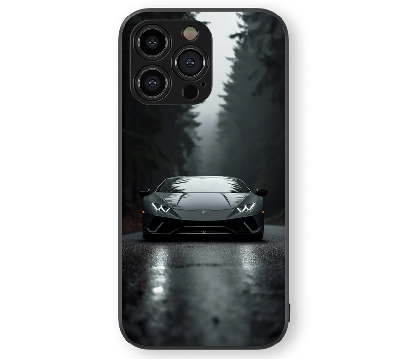 Sleek Car Design Glass Mobile Cover | Luxury Drive Series | Premium Glass Back Case
