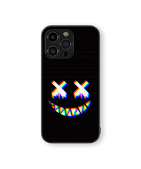 Neon Smiley Face Glass Mobile Cover | Electric Glow Series | Premium Glass Back Case