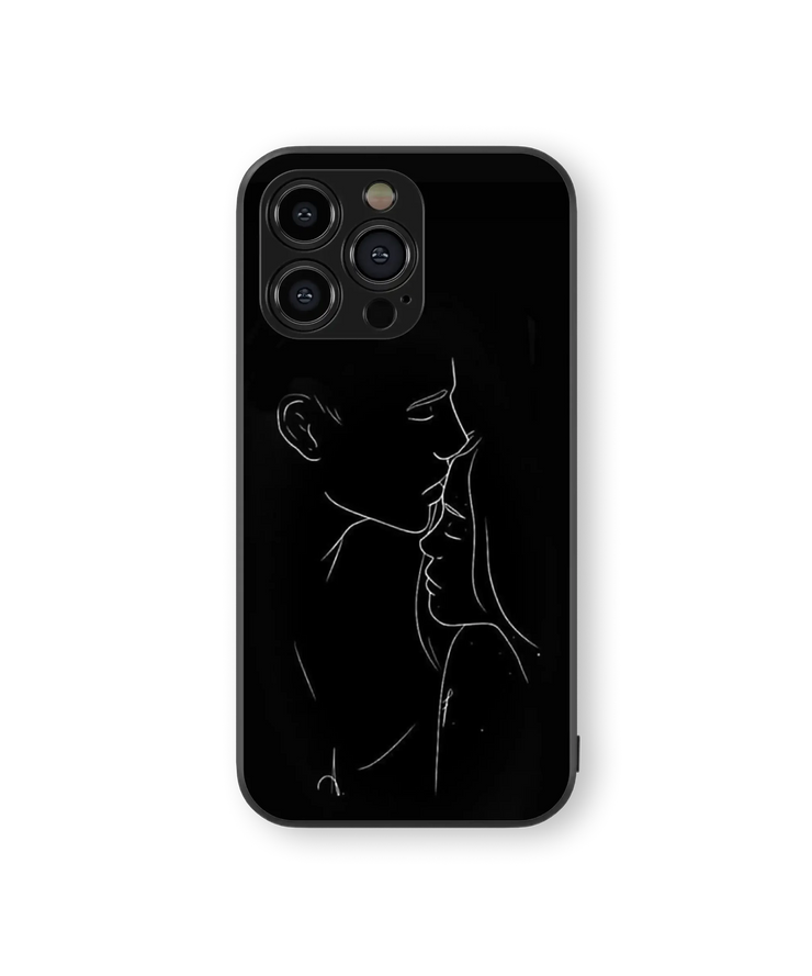 Romantic Silhouette Glass Mobile Cover | Artistic Love Series | Premium Glass Back Case
