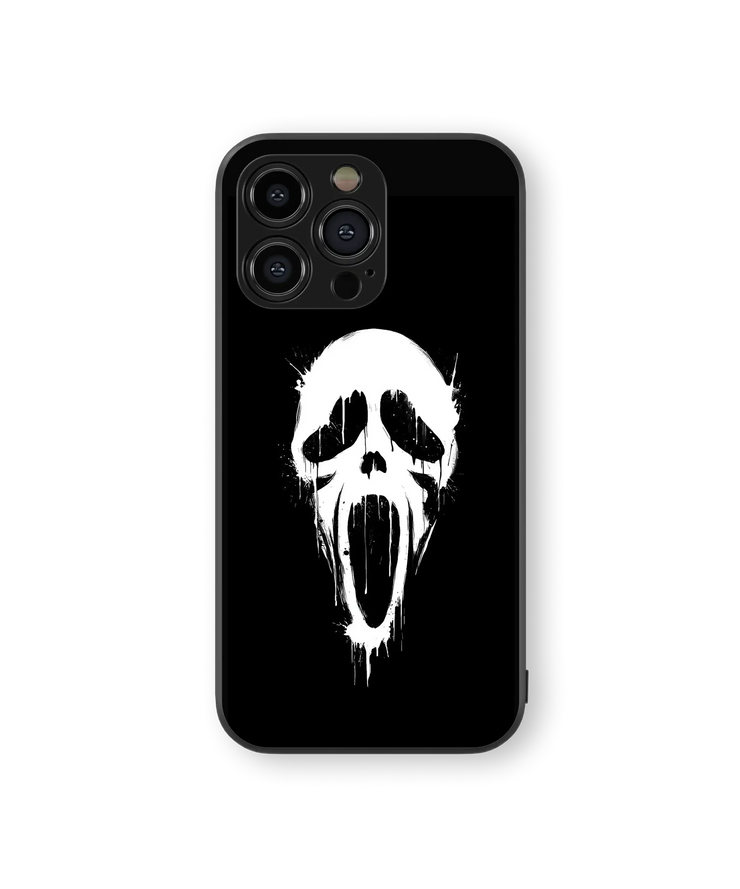 Gothic Skull Glass Mobile Cover | Screaming Phantom Series | Premium Glass Back Case