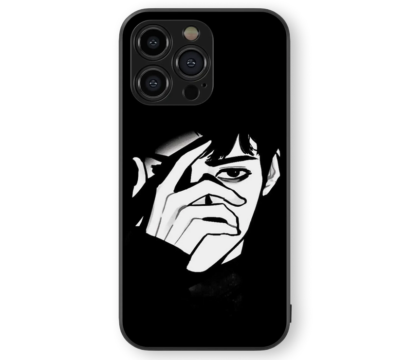 Mysterious Man Glass Mobile Cover | Noir Art Series | Premium Glass Back Case