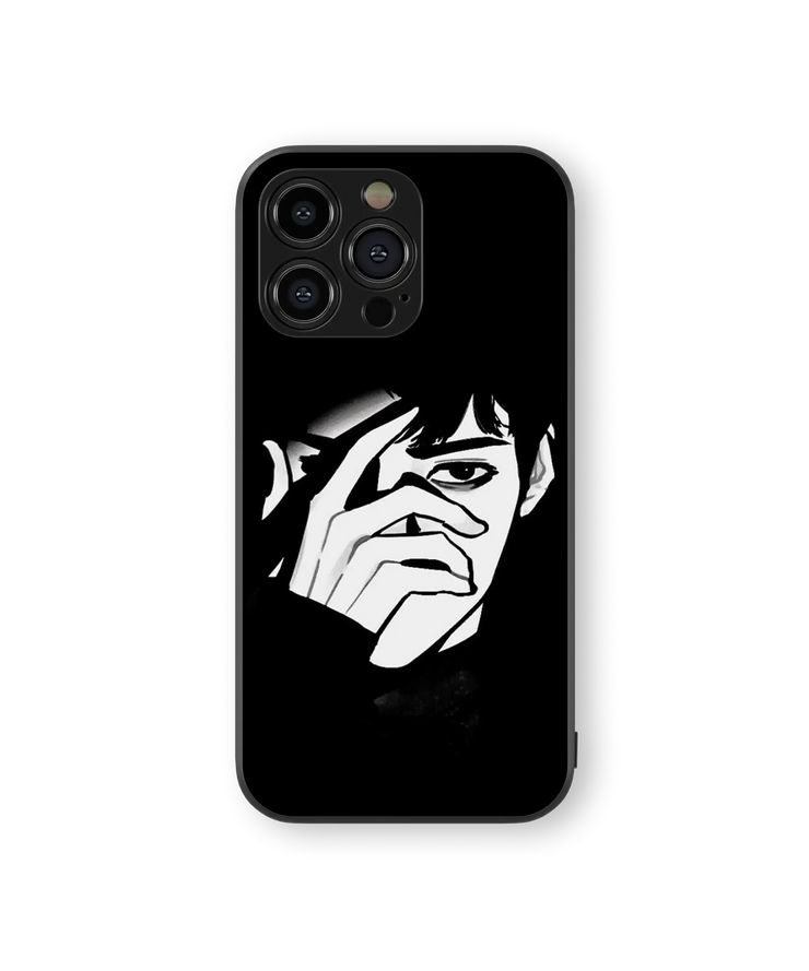 Mysterious Man Glass Mobile Cover | Noir Art Series | Premium Glass Back Case
