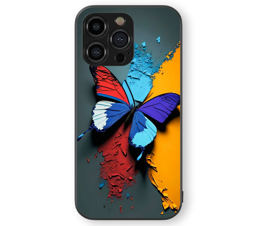 Vibrant Butterfly Premium Glass Mobile Cover