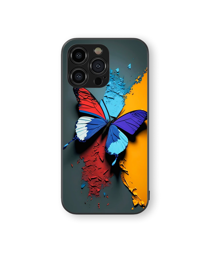Vibrant Butterfly Premium Glass Mobile Cover