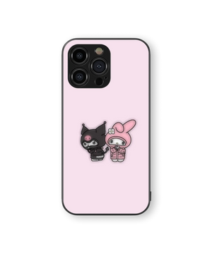 Cute Cartoon Characters Glass Mobile Cover | Kawaii Friends Series | Premium Glass Back Case