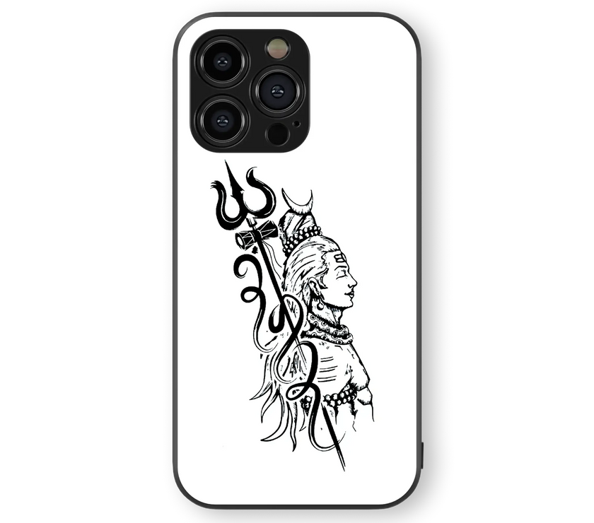 Shiva Themed Glass Mobile Cover | Mystical Series | Premium Glass Back Case
