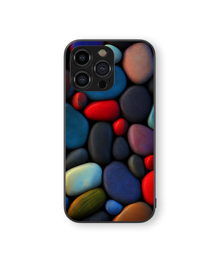 Multicolor Smooth Pebbles Glass Mobile Cover | Nature Inspired Series | Premium Glass Back Case