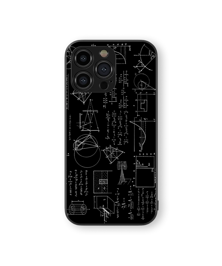 Geometric Engineering Glass Mobile Cover | Scientific Schematic Series | Premium Glass Back Case