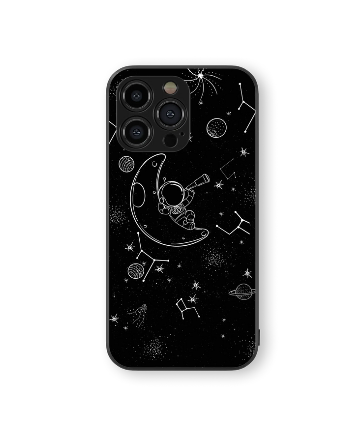 Astronaut in Space Glass Mobile Cover | Stellar Adventure Series | Premium Glass Back Case