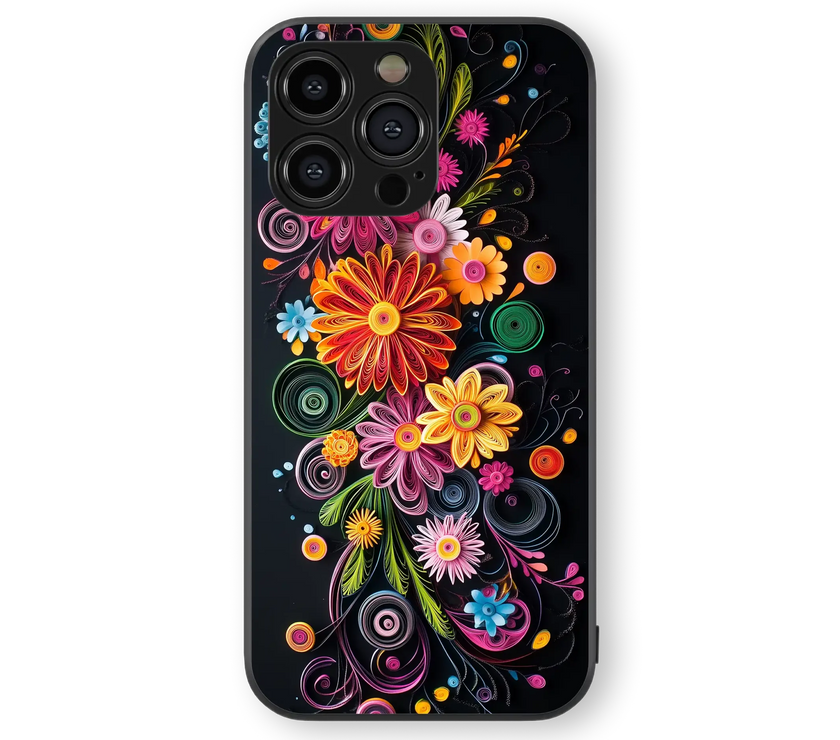 Floral Symphony Glass Mobile Cover | Artistic Collection | Premium Glass Back Case