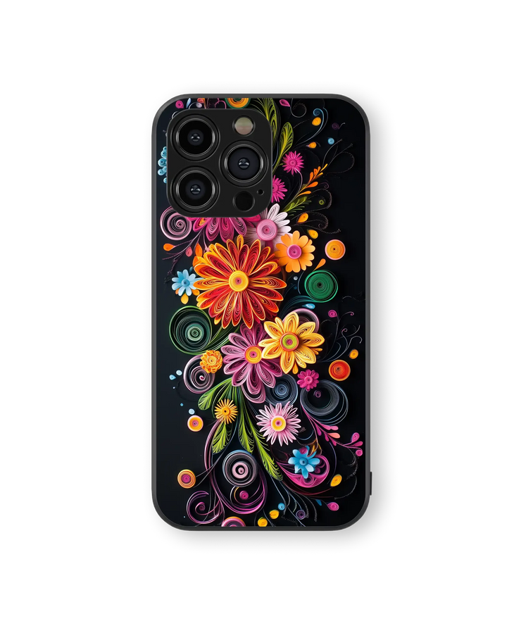 Floral Symphony Glass Mobile Cover | Artistic Collection | Premium Glass Back Case