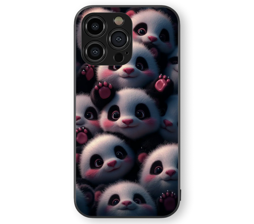 Adorable Panda Glass Mobile Cover | Cute Series | Premium Glass Back Case