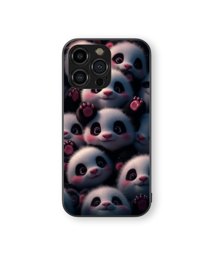 Adorable Panda Glass Mobile Cover | Cute Series | Premium Glass Back Case