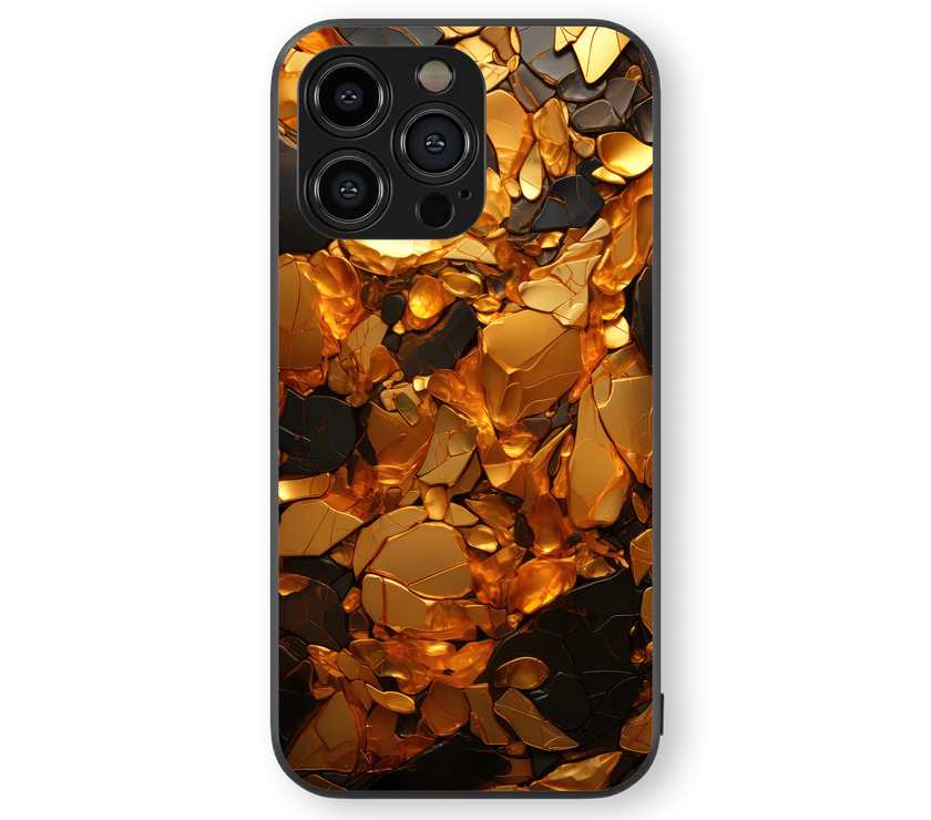 Moody Gold Shards Premium Glass Mobile Cover