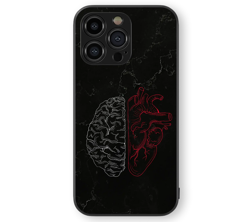 Mind & Heart Contrast | Conceptual Art Series | Premium Glass Back Case