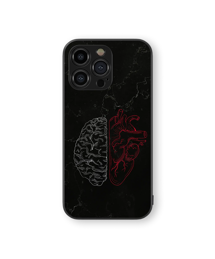 Mind & Heart Contrast | Conceptual Art Series | Premium Glass Back Case
