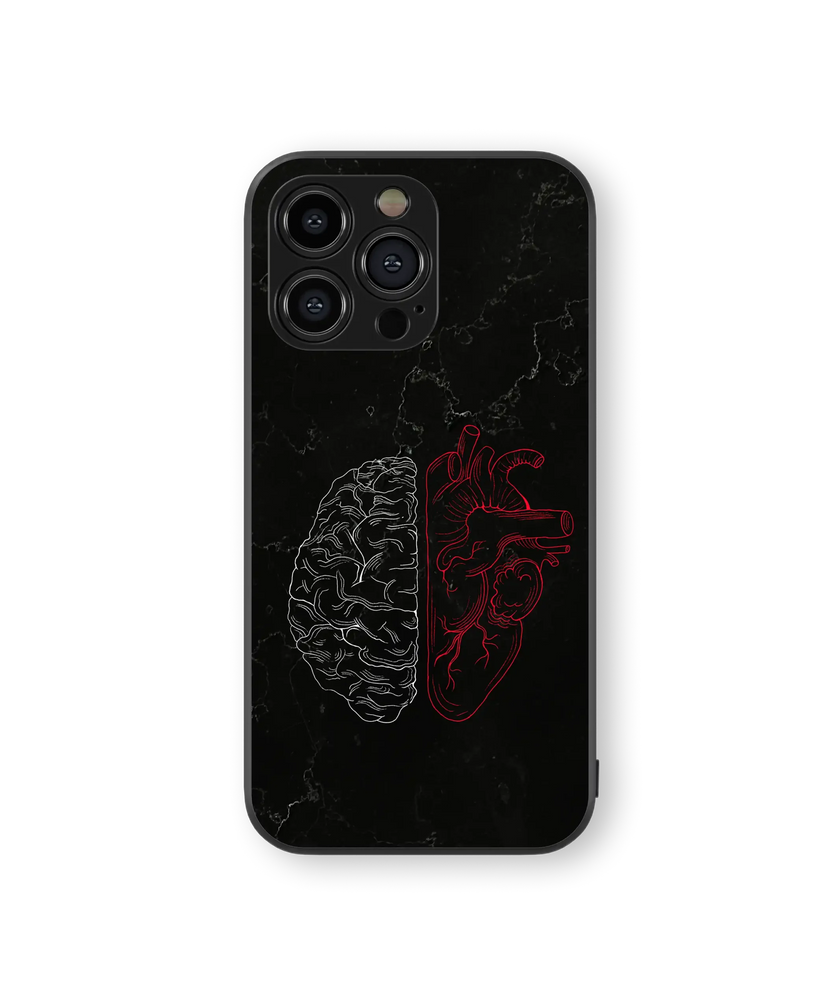 Mind & Heart Contrast | Conceptual Art Series | Premium Glass Back Case