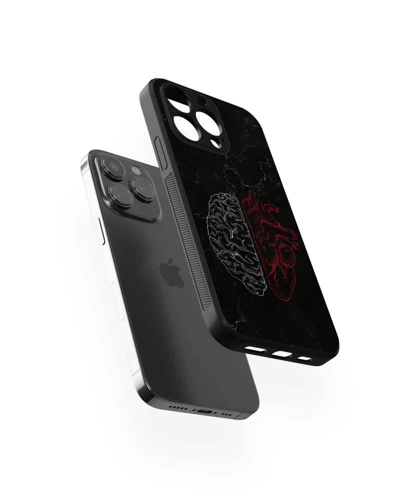 Mind & Heart Contrast | Conceptual Art Series | Premium Glass Back Case