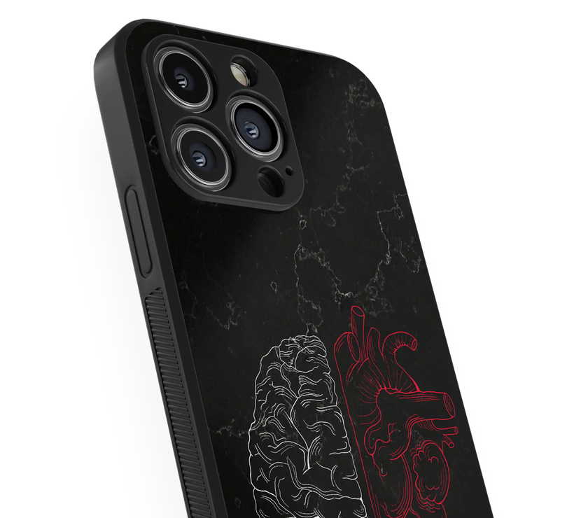 Mind & Heart Contrast | Conceptual Art Series | Premium Glass Back Case