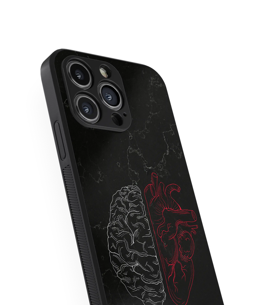 Mind & Heart Contrast | Conceptual Art Series | Premium Glass Back Case