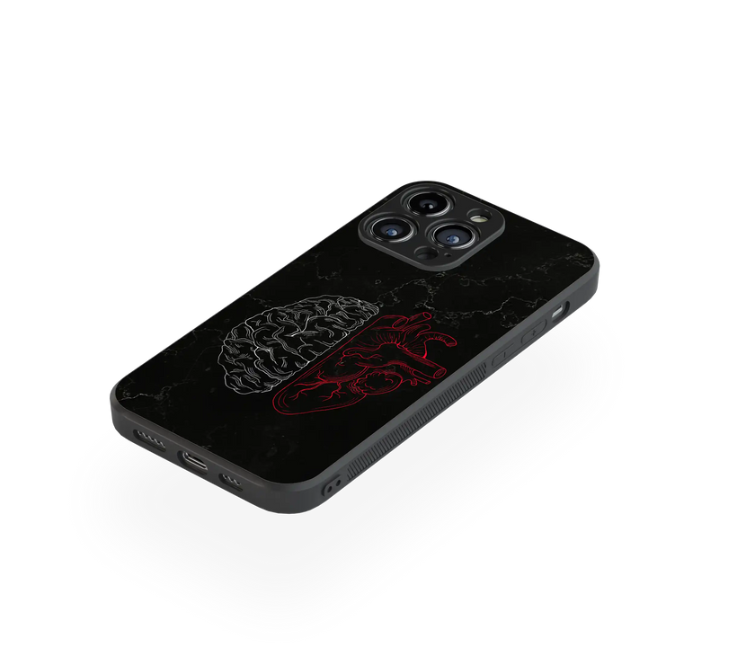 Mind & Heart Contrast | Conceptual Art Series | Premium Glass Back Case