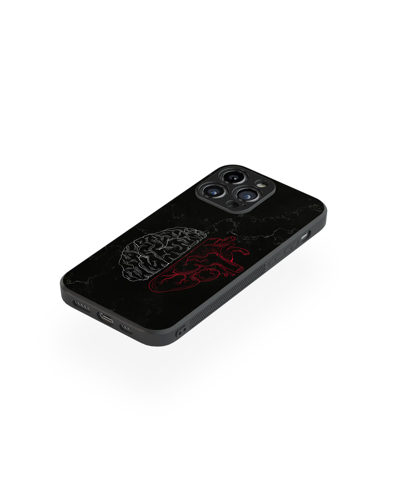 Mind & Heart Contrast | Conceptual Art Series | Premium Glass Back Case