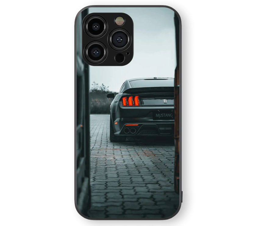 Mustang Car Glass Mobile Cover | Urban Ride Series | Premium Glass Back Case