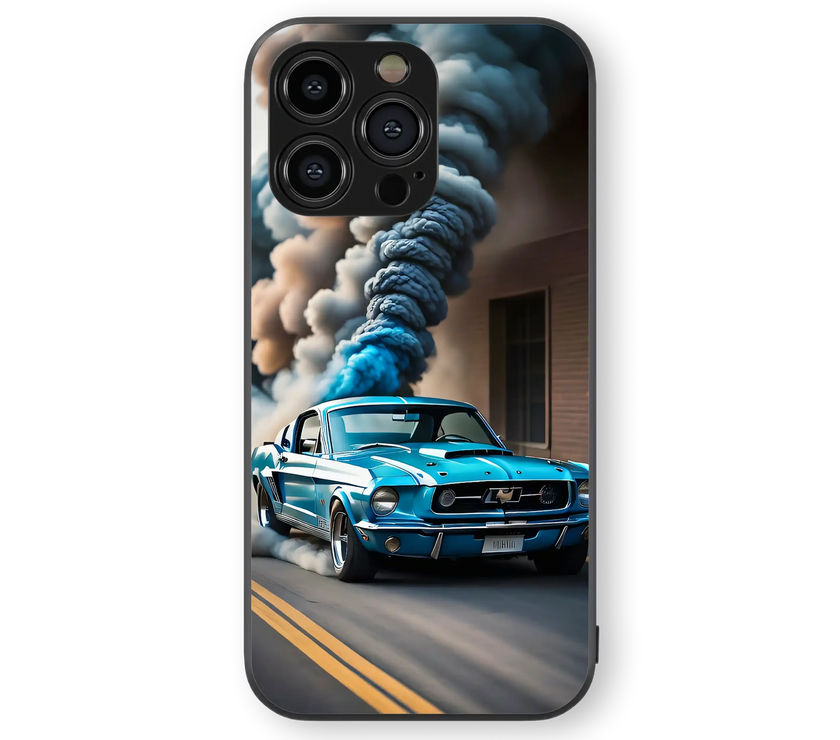Classic Muscle Car Glass Mobile Cover | Vintage Racer Series | Premium Glass Back Case