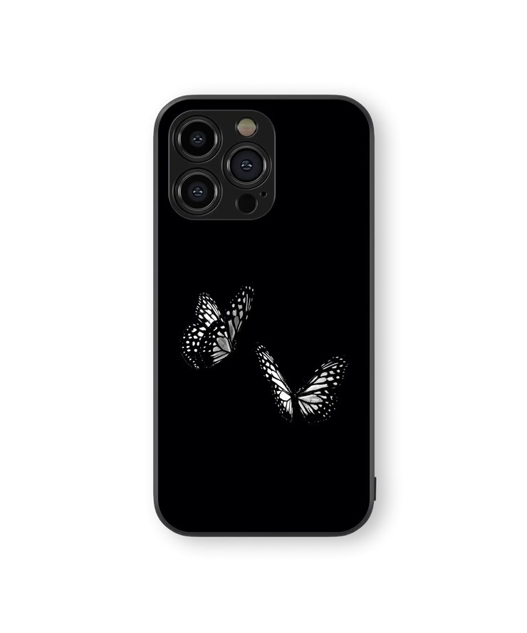 Elegant Butterfly Glass Mobile Cover | Minimalist Series | Premium Glass Back Case