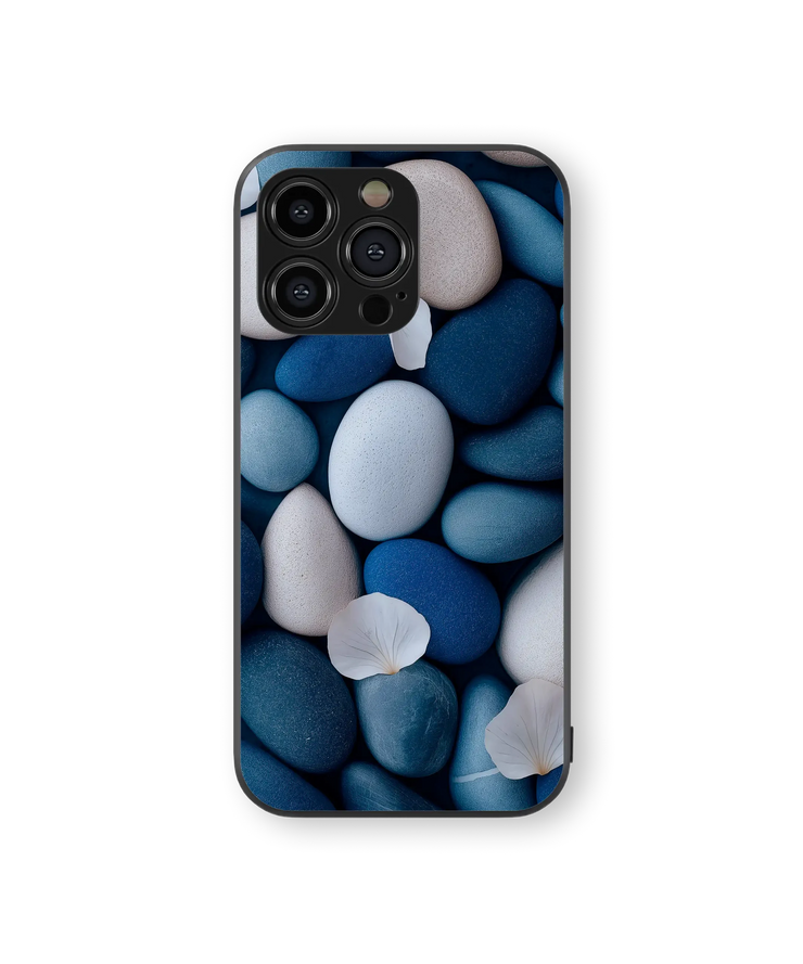 Serenity Stones Glass Mobile Cover | Ocean Calm Series | Premium Glass Back Case