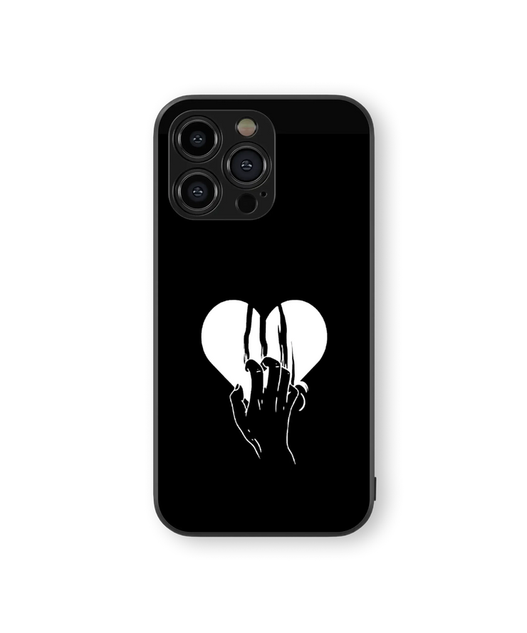 Elegant Skeleton Hand Heart Glass Mobile Cover | Gothic Series | Premium Glass Back Case